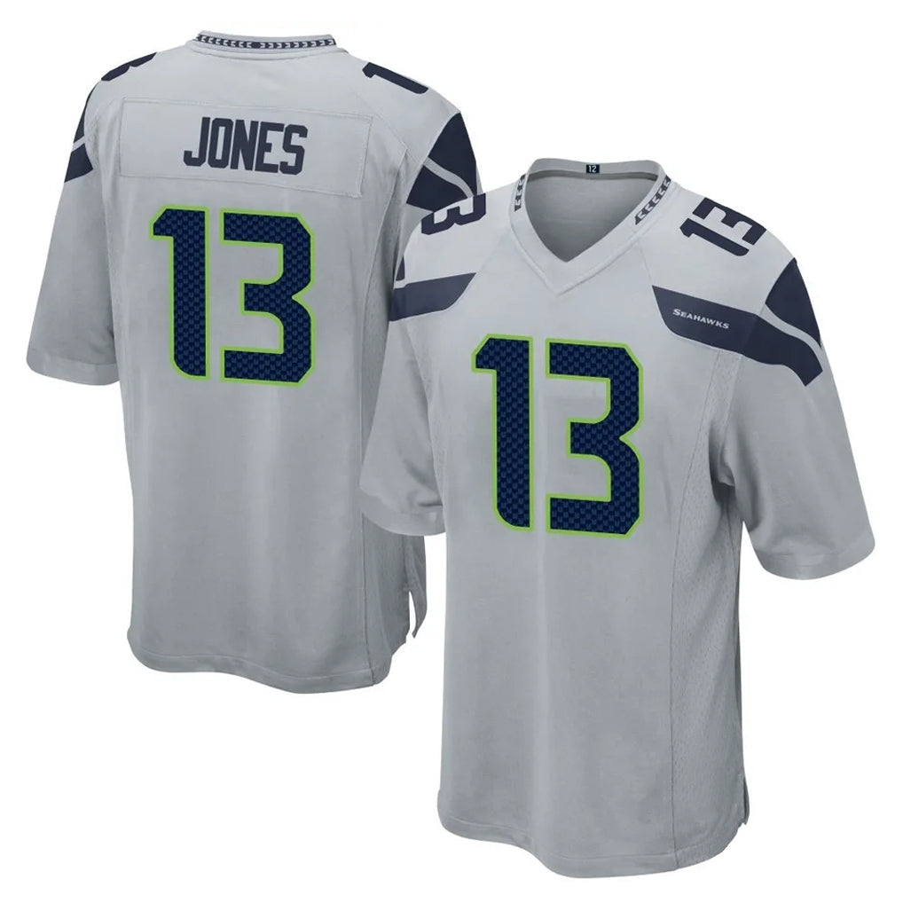 Odoa S.Seahawks #13 Ernest Jones IV Player Gray Home Game Stitched Jerseys