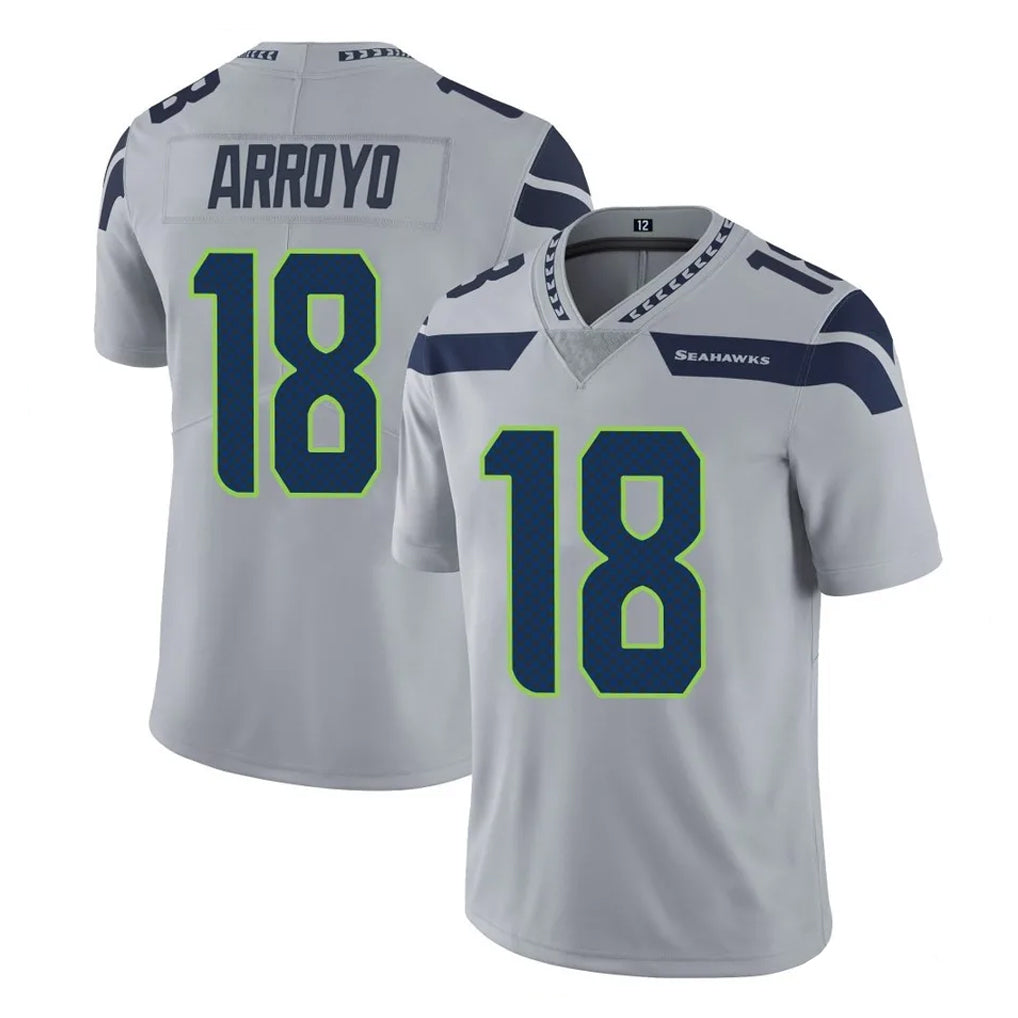 Odoa S.Seahawks #18 Elijah Arroyo Player Gray Limited Vapor Untouchable Home Game Stitched Jerseys