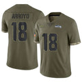 Odoa S.Seahawks #18 Elijah Arroyo Player Olive Limited Salute To Service Home Game Stitched Jerseys
