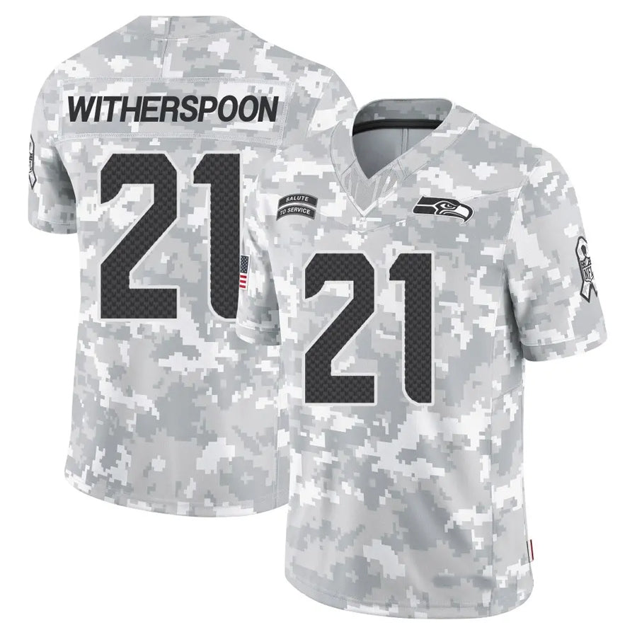 Odoa S.Seahawks #21 Devon Witherspoon Player Arctic Camo Salute to Service Limited Stitched Jerseys