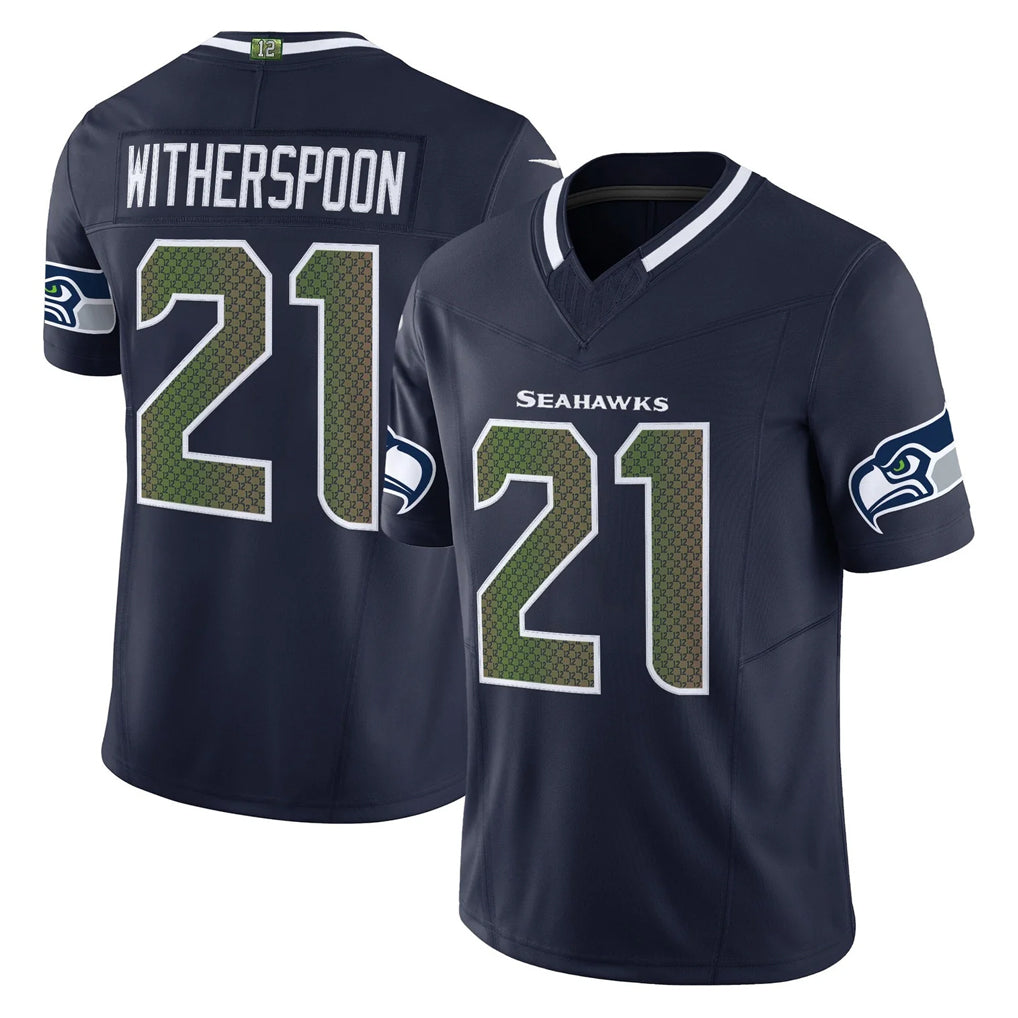 Odoa S.Seahawks #21 Devon Witherspoon Player Navy Rivalries Vapor Limited Home Game Stitched Jerseys