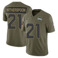 Odoa S.Seahawks #21 Devon Witherspoon Player Olive 2025 Salute To Service Limited Home Game Stitched Jerseys