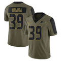 Odoa S.Seahawks #39 Ty Okada Player Olive Salute To Service Limited Game Stitched Jerseys