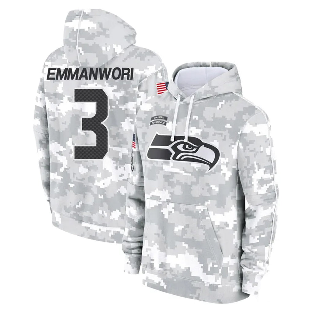 Odoa S.Seahawks #3 Nick Emmanwori Player Arctic Camo Limited Salute to Service Pullover Hoodies Game Stitched Jerseys