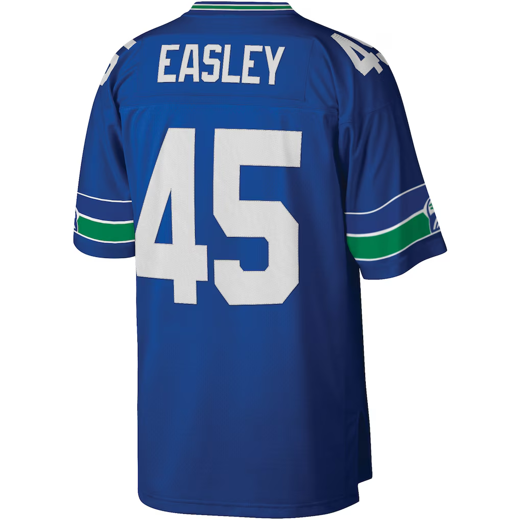 Odoa S.Seahawks #45 Kenny Easley Mitchell & Ness Royal Legacy Replica Jersey