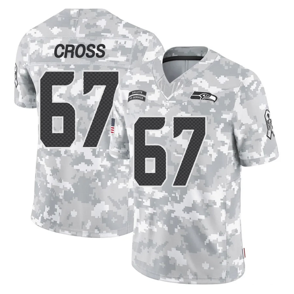 Odoa S.Seahawks #67 Charles Cross Player Arctic Camo Limited Salute To Service Home Game Stitched Jerseys