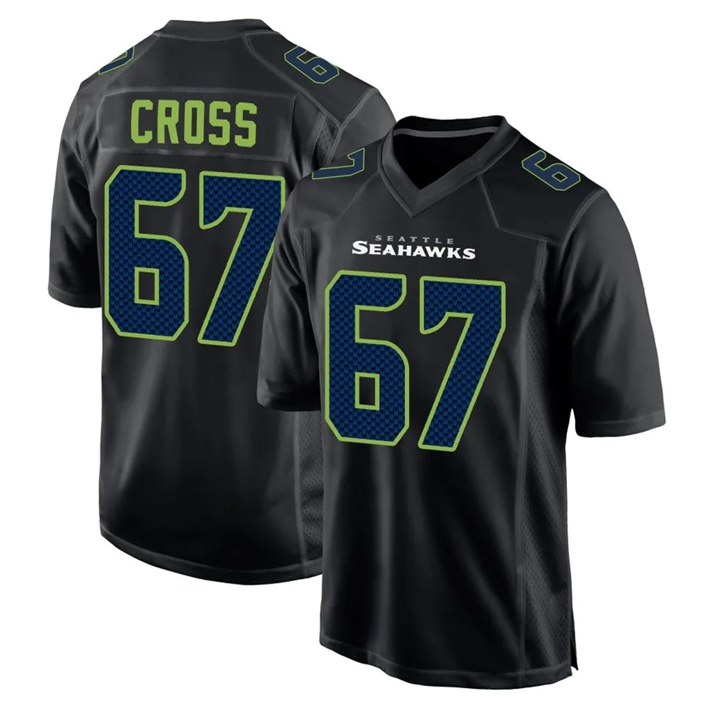 Odoa S.Seahawks #67 Charles Cross Player Black Limited Fashion Home Game Stitched Jerseys