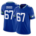 Odoa S.Seahawks #67 Charles Cross Player Royal Limited Throwback Vapor F.U.S.E. Home Game Stitched Jerseys
