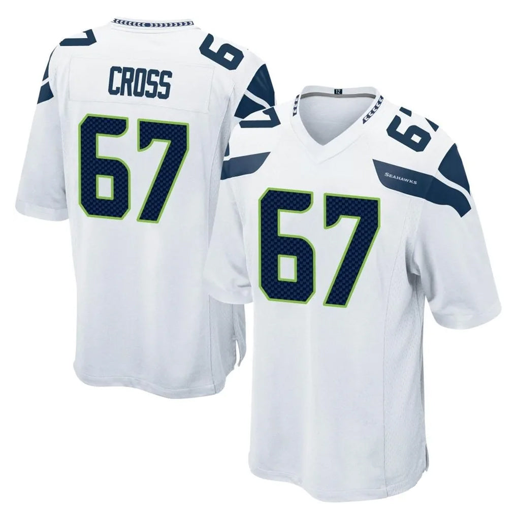 Odoa S.Seahawks #67 Charles Cross Player White Home Game Stitched Jerseys