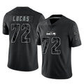 Odoa S.Seahawks #72 Abraham Lucas Player Black Limited Reflective Home Game Stitched Jerseys