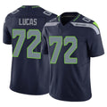 Odoa S.Seahawks #72 Abraham Lucas Player Navy Limited Vapor F.U.S.E. Home Game Stitched Jerseys