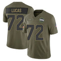 Odoa S.Seahawks #72 Abraham Lucas Player Olive 2025 Salute To Service Limited Home Game Stitched Jerseys