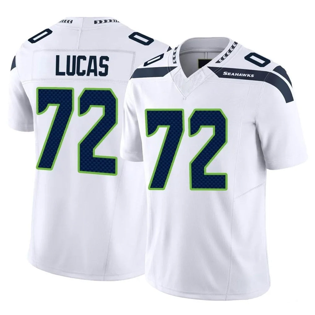 Odoa S.Seahawks #72 Abraham Lucas Player White Limited Vapor F.U.S.E. Home Game Stitched Jerseys