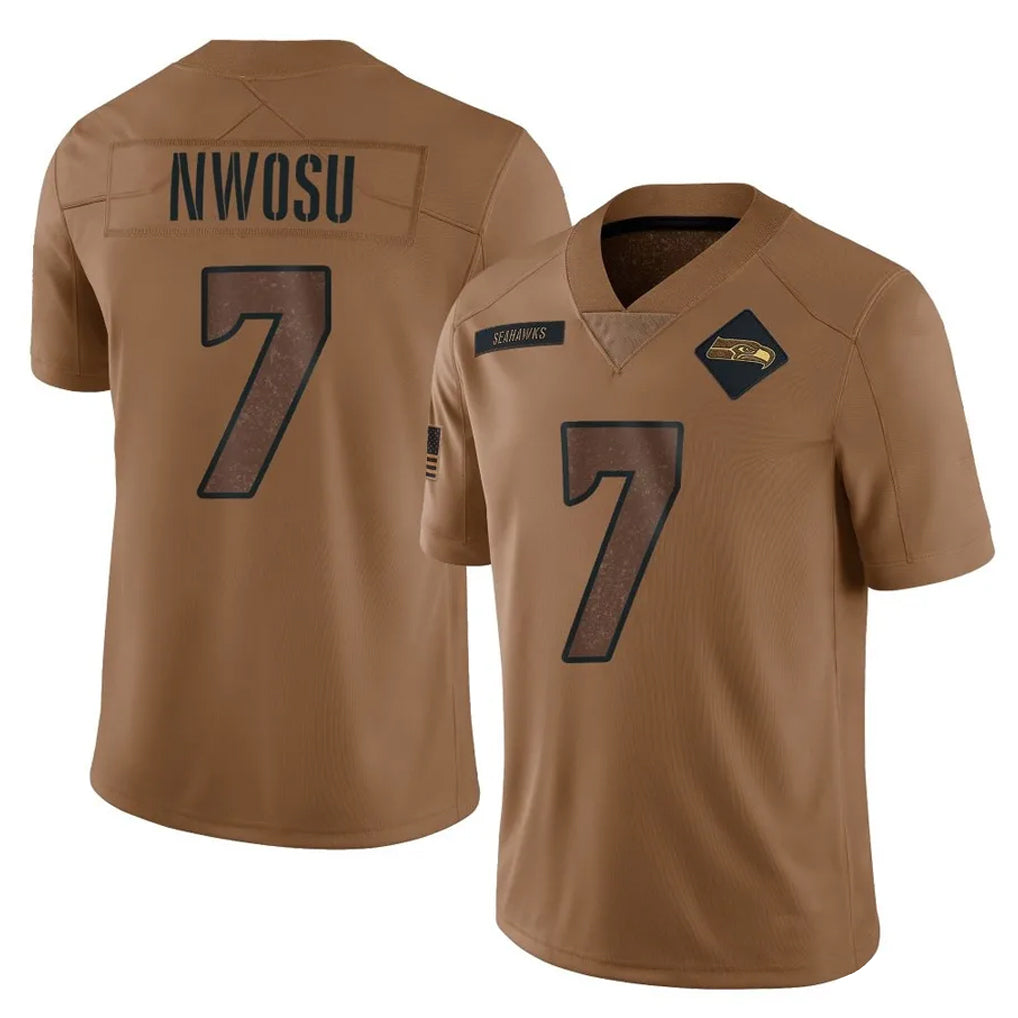 Odoa S.Seahawks #7 Uchenna Nwosu Player Gray Atmosphere Fashion Home Game Stitched Jerseys