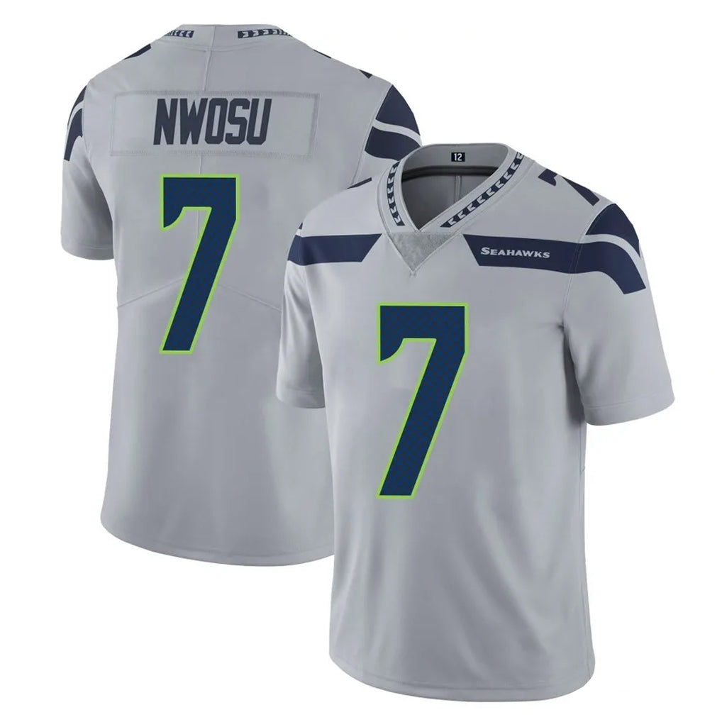 Odoa S.Seahawks #7 Uchenna Nwosu Player Gray Limited Vapor Untouchable Home Game Stitched Jerseys