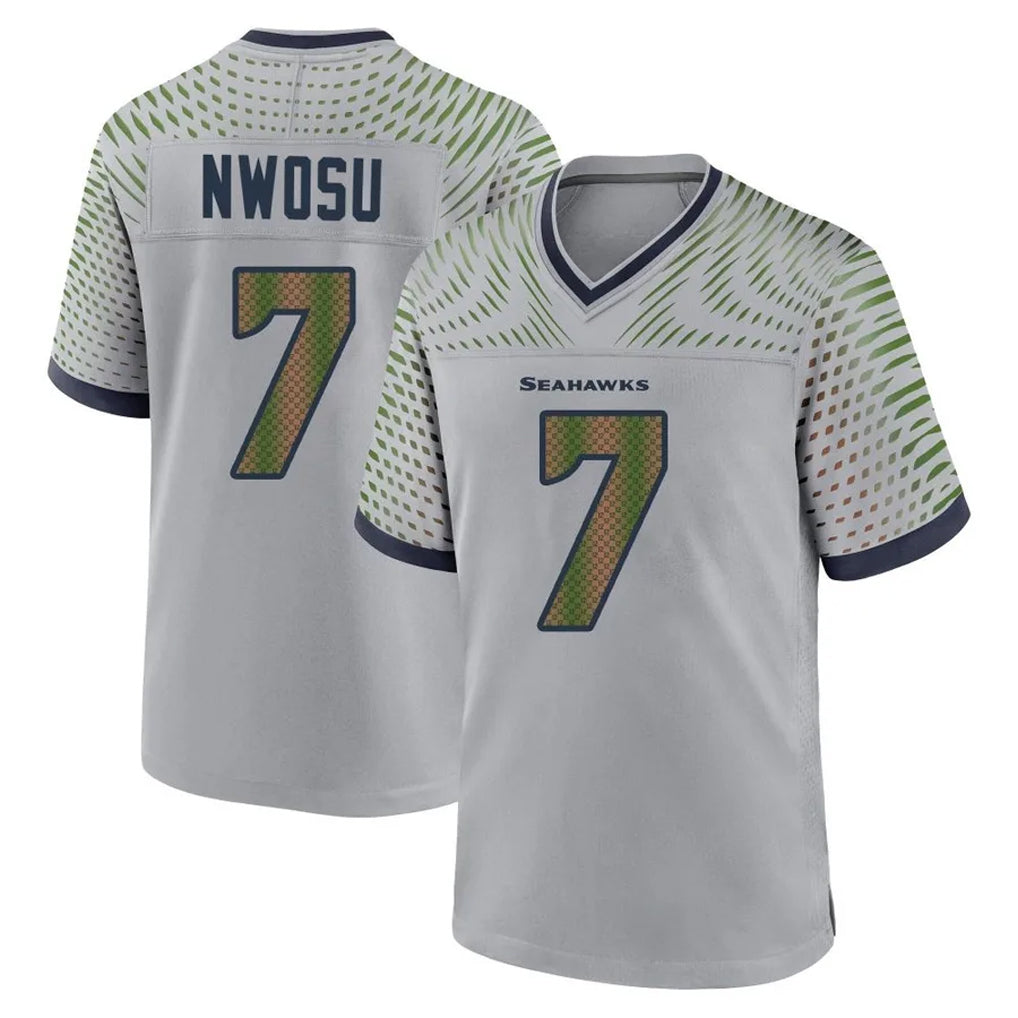 Odoa S.Seahawks #7 Uchenna Nwosu Player Grey 2025 Rivalries Collection Home Game Stitched Jerseys