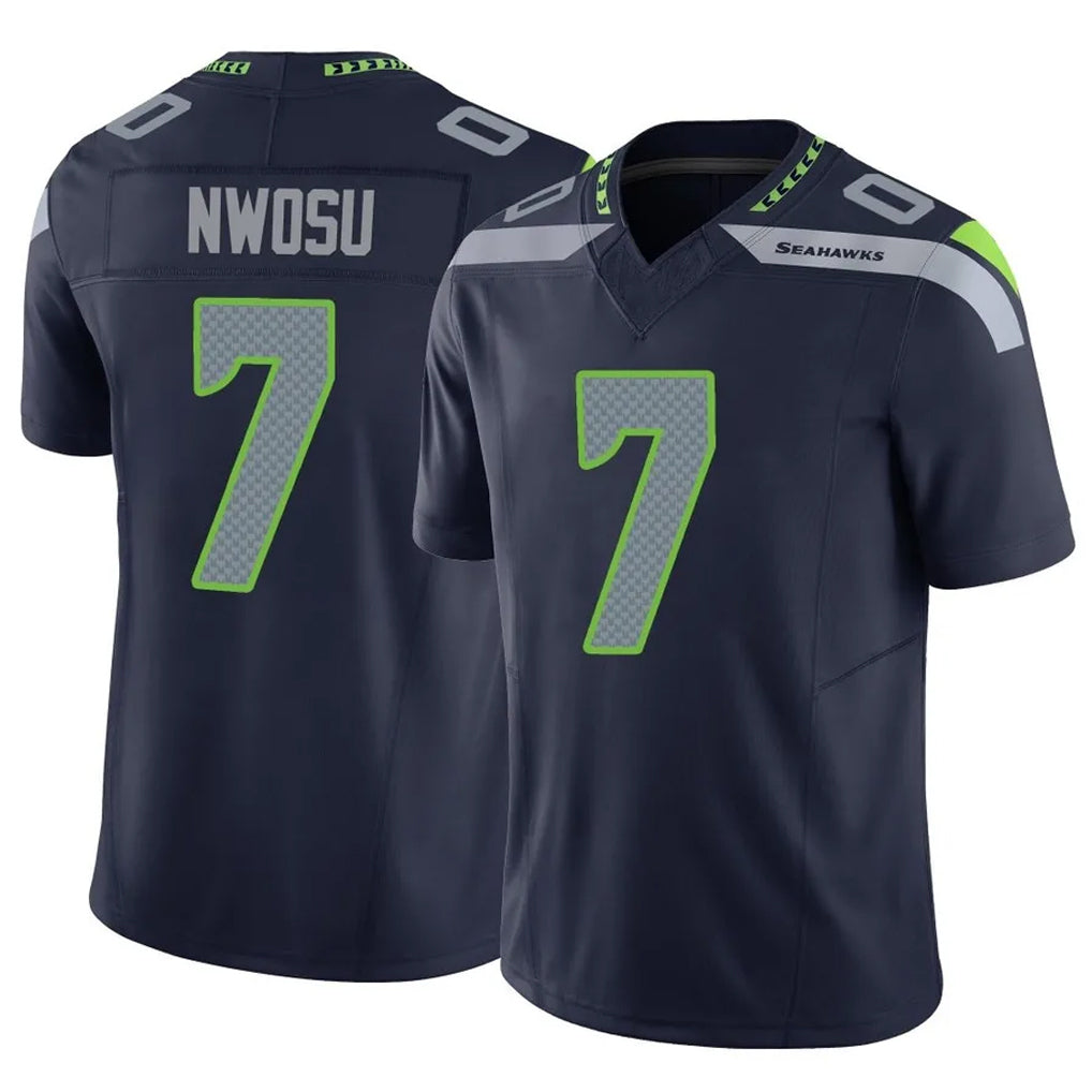 Odoa S.Seahawks #7 Uchenna Nwosu Player Navy Limited Vapor F.U.S.E. Home Game Stitched Jerseys