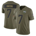 Odoa S.Seahawks #7 Uchenna Nwosu Player Olive 2025 Salute To Service Limited Home Game Stitched Jerseys