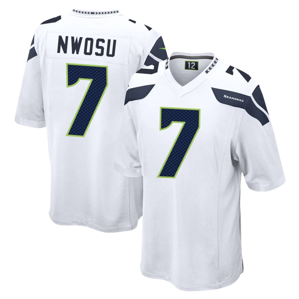 Odoa S.Seahawks #7 Uchenna Nwosu Player White Home Game Stitched Jerseys