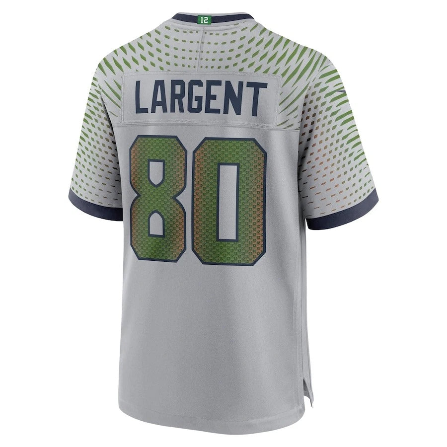 Odoa S.Seahawks #80 Steve Largent Player Wolf Gray Rivalries Collection Game Stitched Jerseys