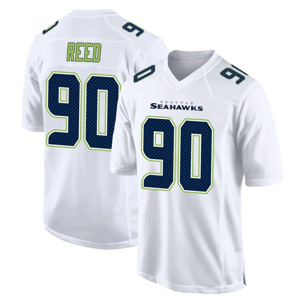 Odoa S.Seahawks #90 Jarran Reed Player White Tundra Fashion Home Game Stitched Jerseys