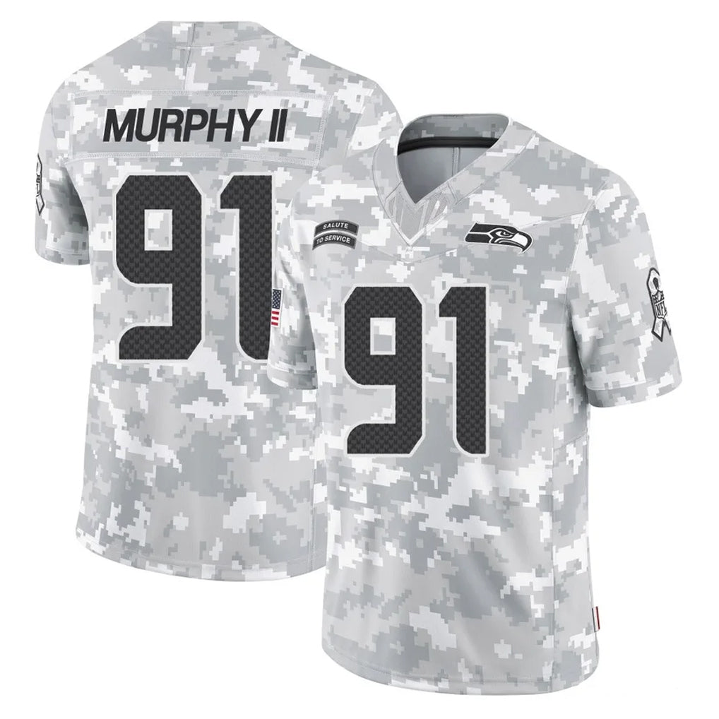 Odoa S.Seahawks #91 Byron Murphy II Player Arctic Camo Limited Salute To Service Home Game Stitched Jerseys