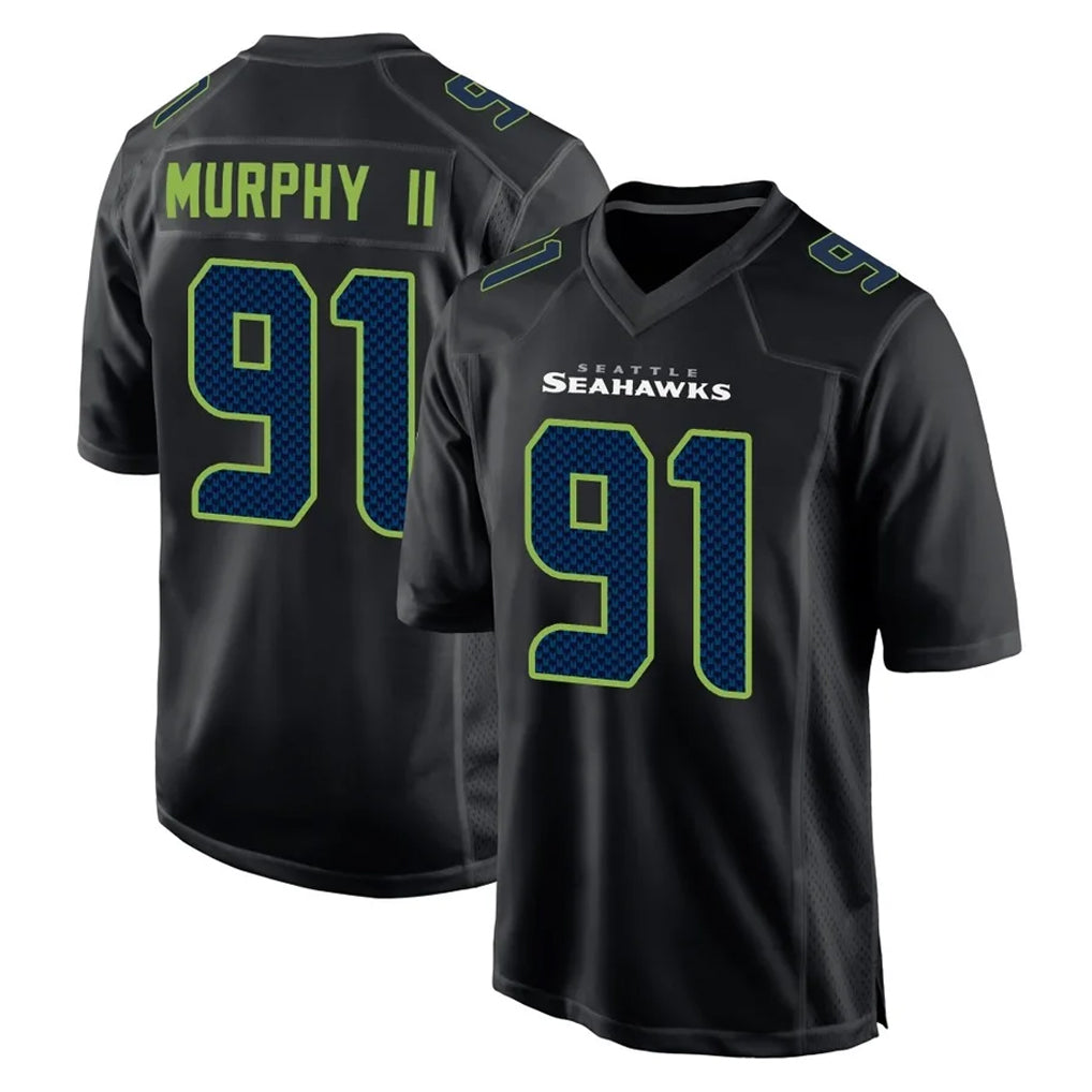 Odoa S.Seahawks #91 Byron Murphy II Player Black Limited Fashion Home Game Stitched Jerseys