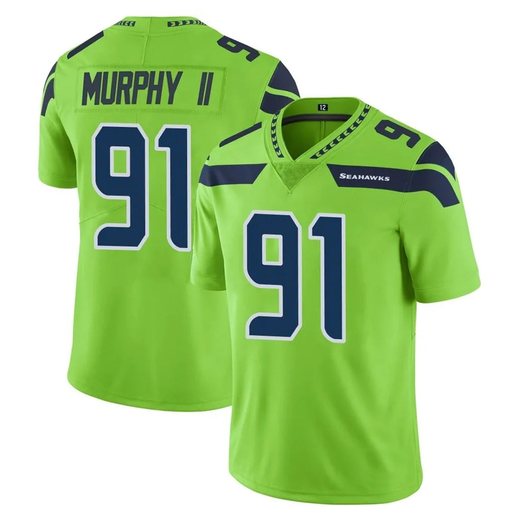 Odoa S.Seahawks #91 Byron Murphy II Player Green Limited Color Rush Home Game Stitched Jerseys