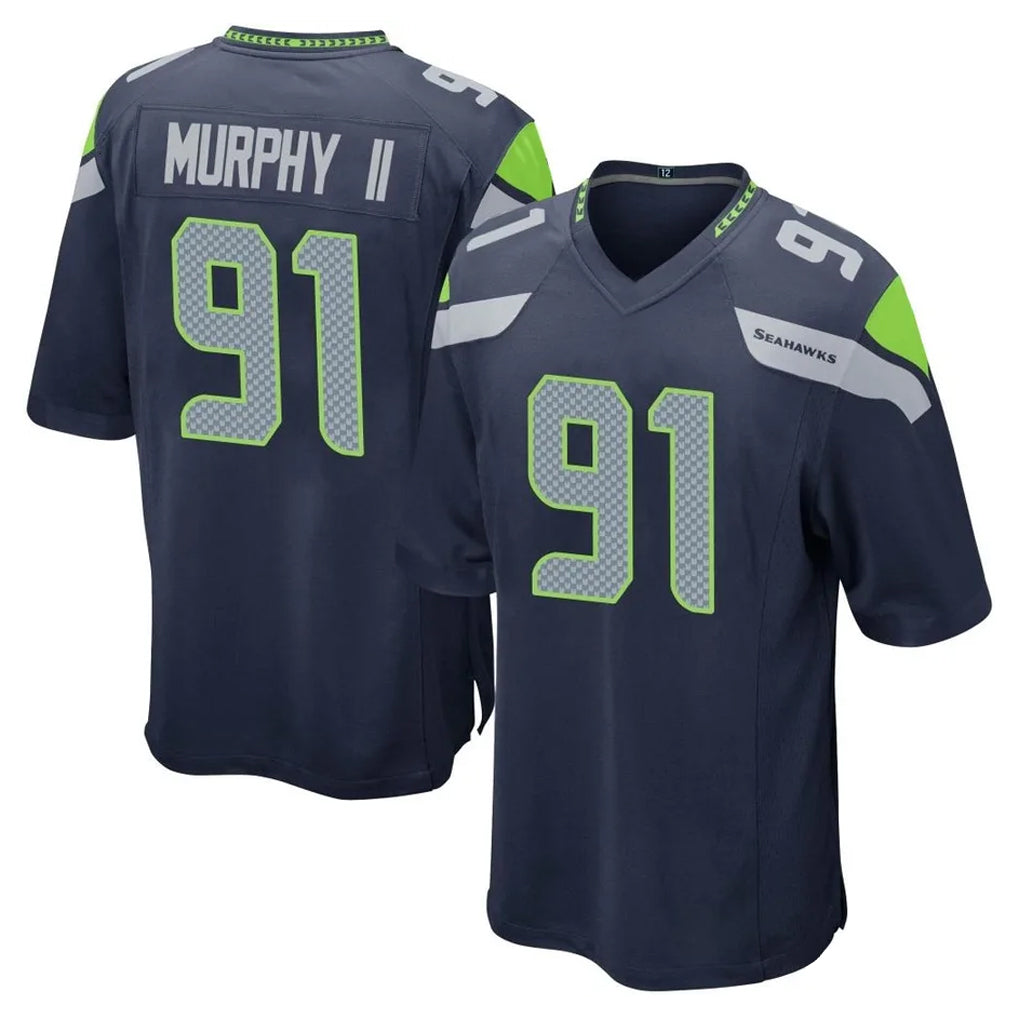 Odoa S.Seahawks #91 Byron Murphy II Player Navy Home Game Stitched Jerseys