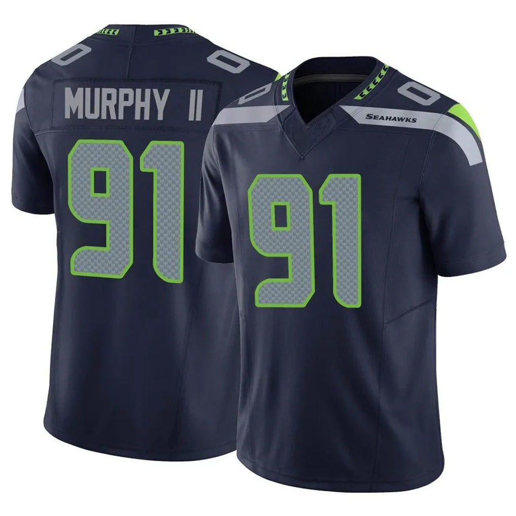 Odoa S.Seahawks #91 Byron Murphy II Player Navy Limited Vapor F.U.S.E. Home Game Stitched Jerseys