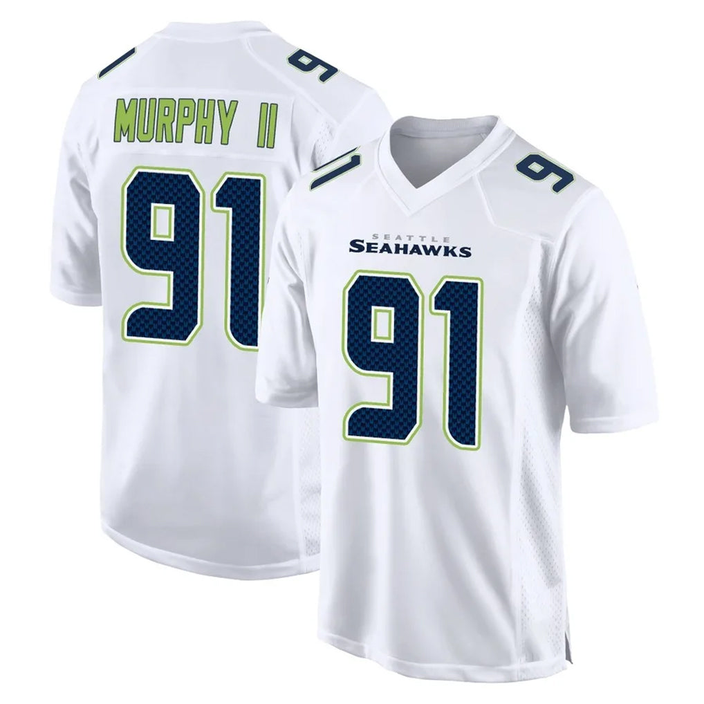 Odoa S.Seahawks #91 Byron Murphy II Player White Tundra Fashion Home Game Stitched Jerseys