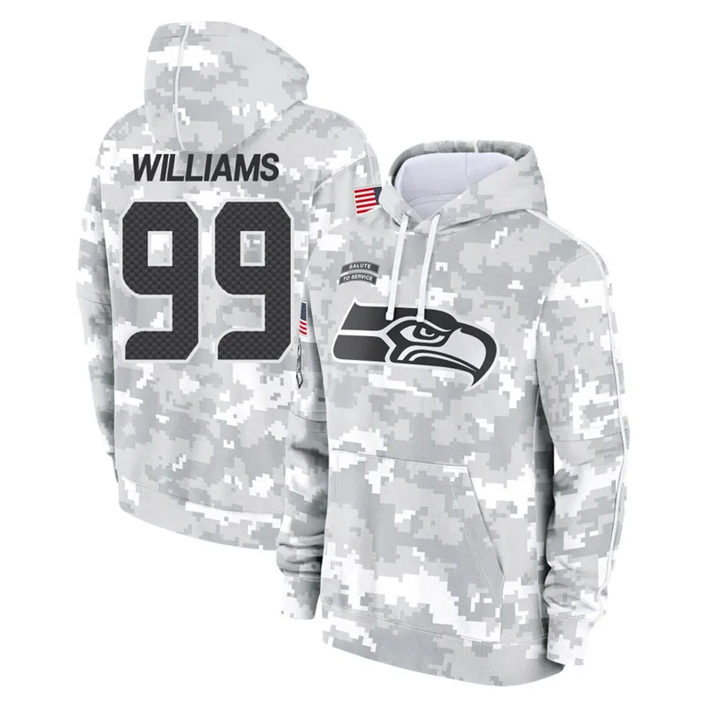 Odoa S.Seahawks #99 Leonard Williams Player Arctic Camo Limited Salute to Service Pullover Hoodies Game Stitched Jerseys