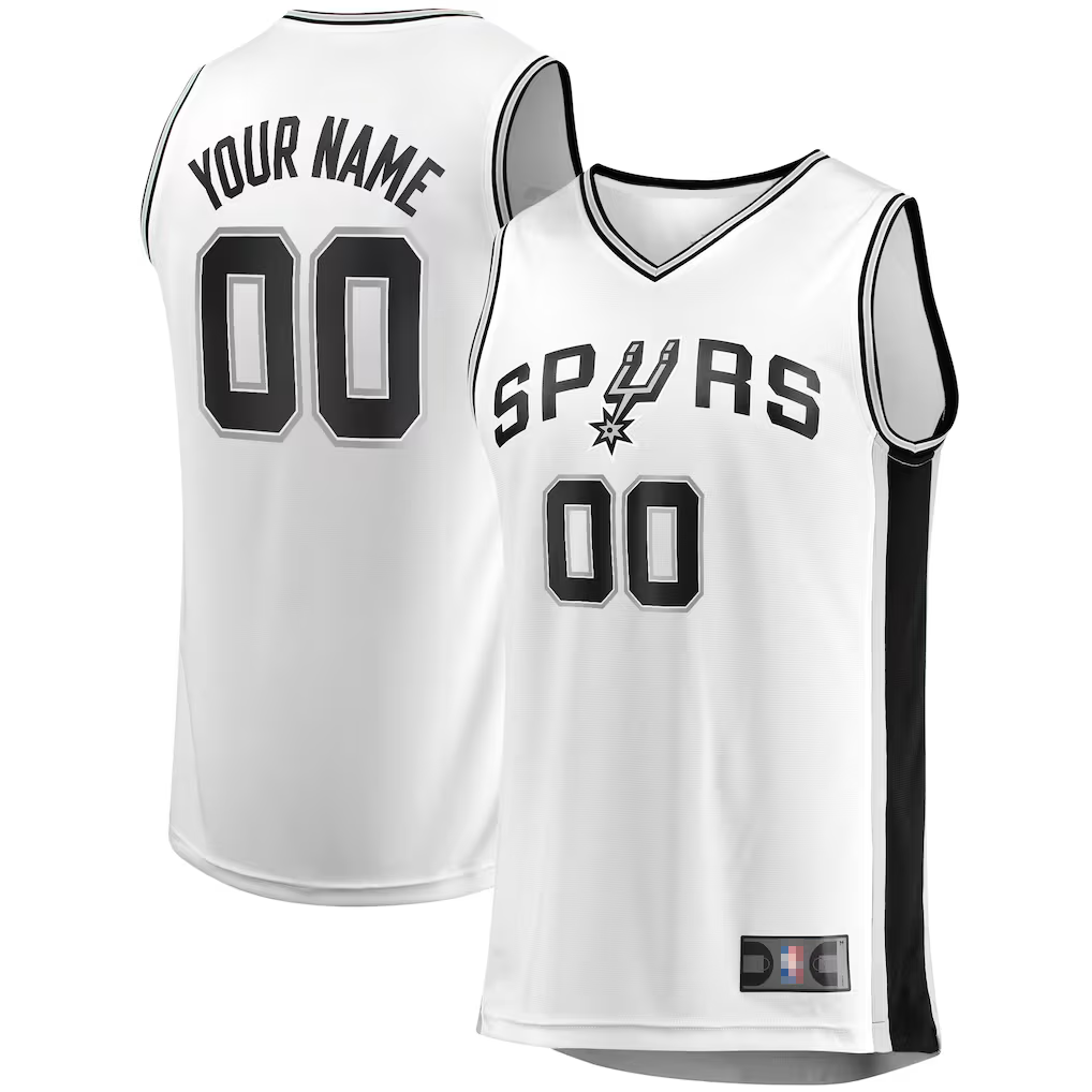 Odoa Custom SA.Spurs White Fast Break Replica Stitched Jerseys- Association Edition