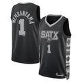 Odoa SA.Spurs #1 Victor Wembanyama Black Swingman Stitched Jerseys- Statement Edition