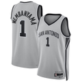 Odoa SA.Spurs #1 Victor Wembanyama Silver Swingman Stitched Jerseys- Statement Edition