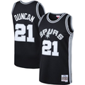 Odoa SA.Spurs #21 Tim Duncan Mitchell & Ness Black 199899 Big & Tall Hardwood Classics Swingman Stitched Jerseys