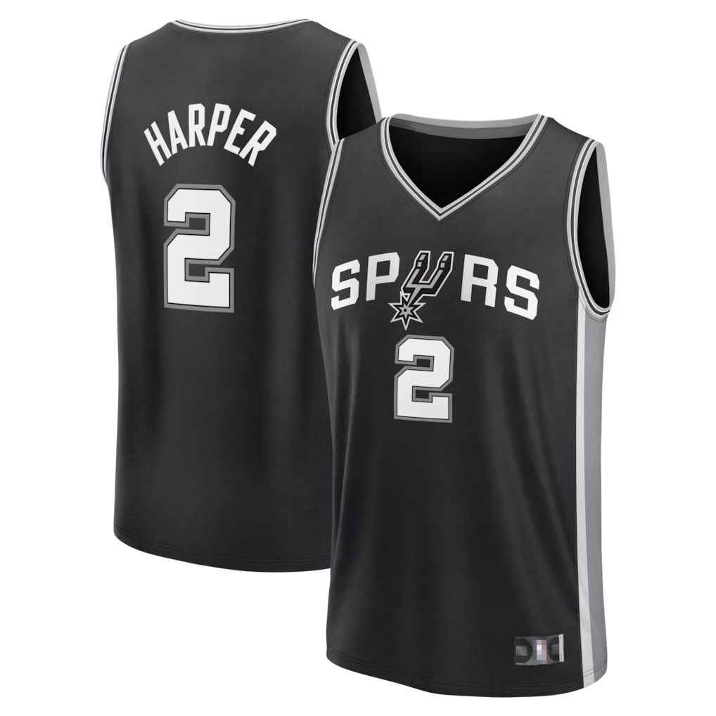 Odoa SA.Spurs #2 Dylan Harper Black Fast Break Stitched Jerseys- Icon Edition