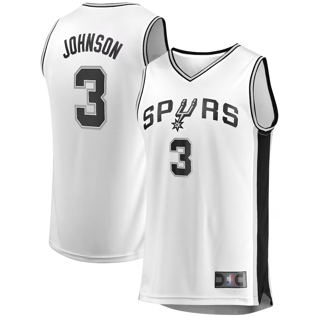 Odoa SA.Spurs #3 Keldon Johnson White Fast Break Association Stitched Jerseys