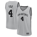 Odoa SA.Spurs #4 De'Aaron Fox Silver Fast Break Stitched Jerseys - Statement Edition