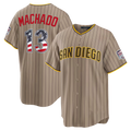 Odoa SD.Padres #13 Manny Machado Sand USA 250 Fourth of July Alternate Stadium Jersey