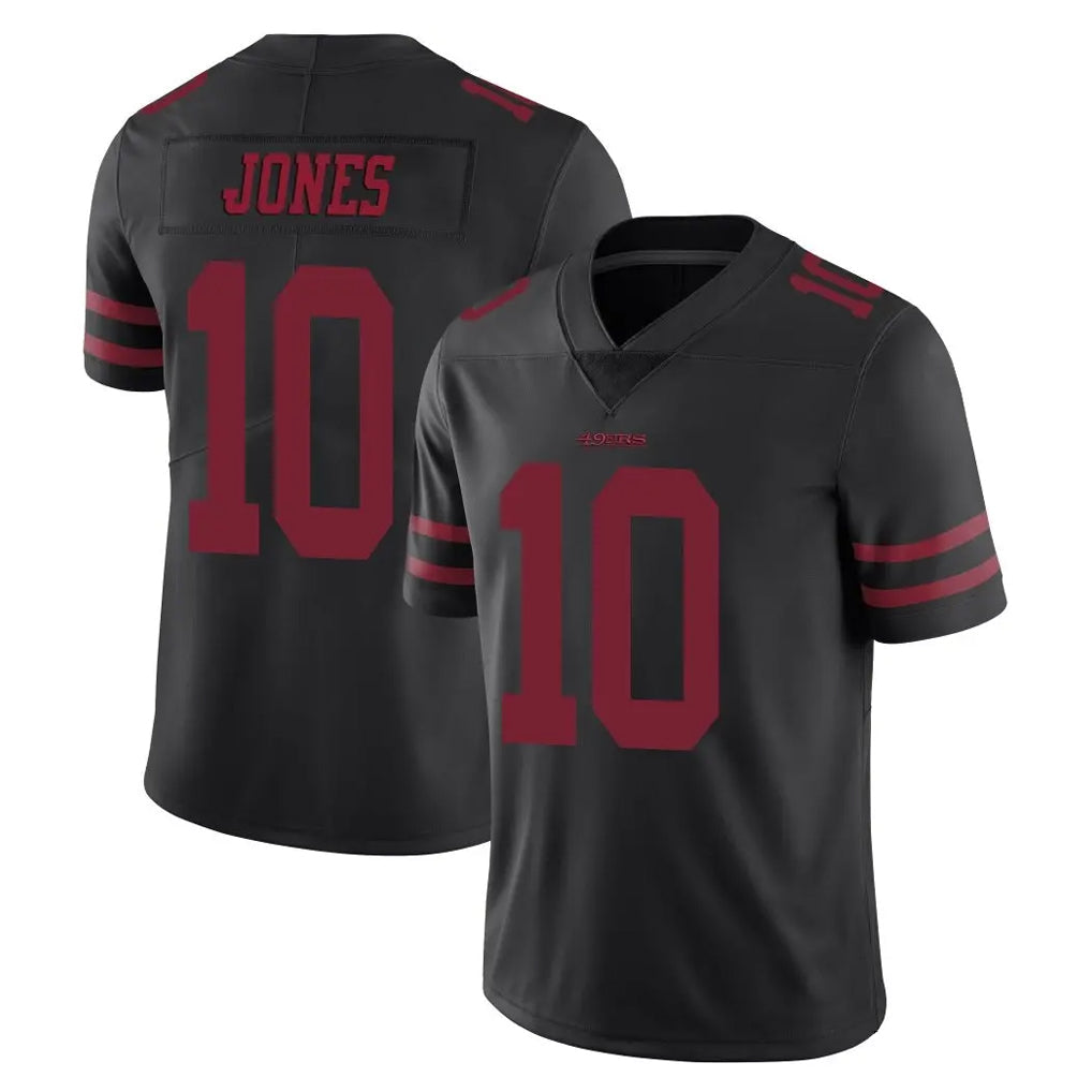 Odoa SF.49ers #10 Mac Jones Player Black Alternate Limited Vapor Untouchable Home Game Stitched Jerseys