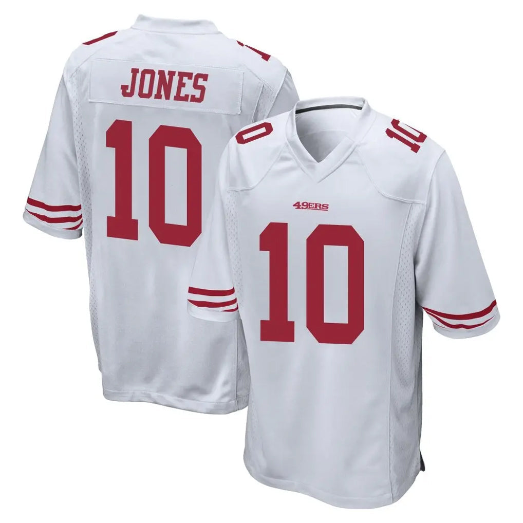 Odoa SF.49ers #10 Mac Jones Player White Home Game Stitched Jerseys