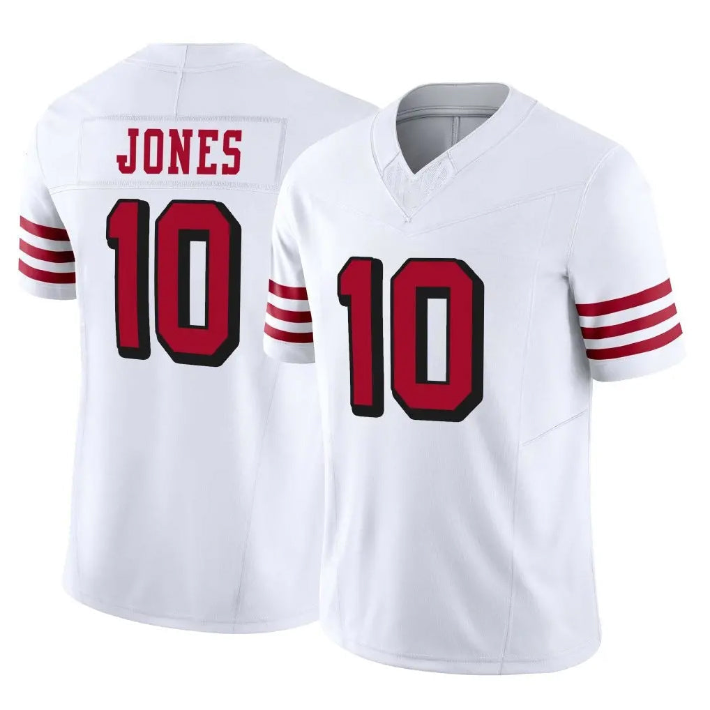 Odoa SF.49ers #10 Mac Jones Player White Limited Alternate Vapor F.U.S.E. Home Game Stitched Jerseys