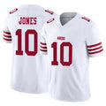 Odoa SF.49ers #10 Mac Jones Player White Limited Vapor F.U.S.E. Home Game Stitched Jerseys