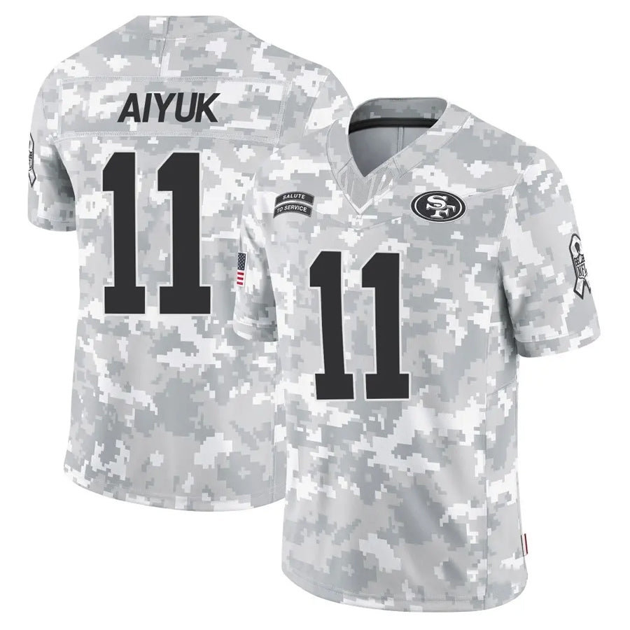 Odoa SF.49ers #11 Brandon Aiyuk Player Arctic Camo Salute to Service Limited Stitched Jerseys
