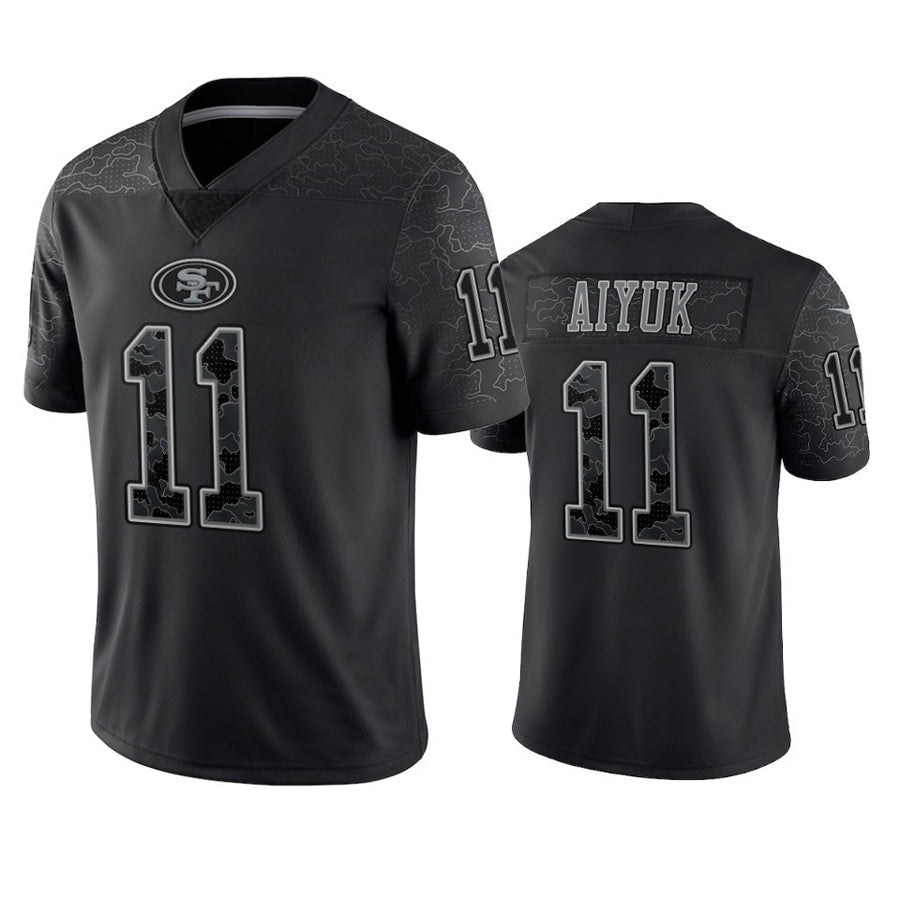 Odoa SF.49ers #11 Brandon Aiyuk Player Black RFLCTV Limited Stitched Jerseys