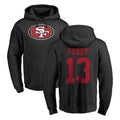 Odoa SF.49ers #13 Brock Purdy Player Black LOGO Pullover Hoodies Home Game Stitched Jerseys