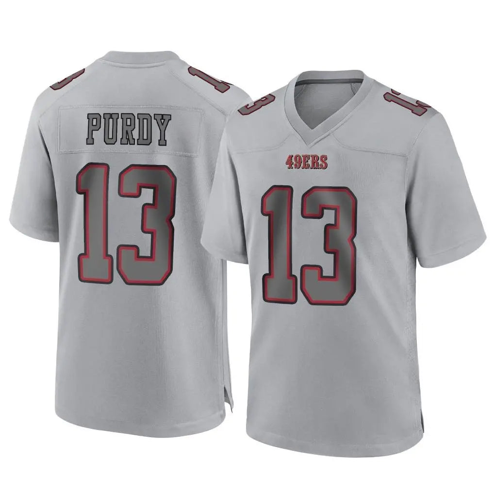 Odoa SF.49ers #13 Brock Purdy Player Gray Atmosphere Fashion Home Game Stitched Jerseys