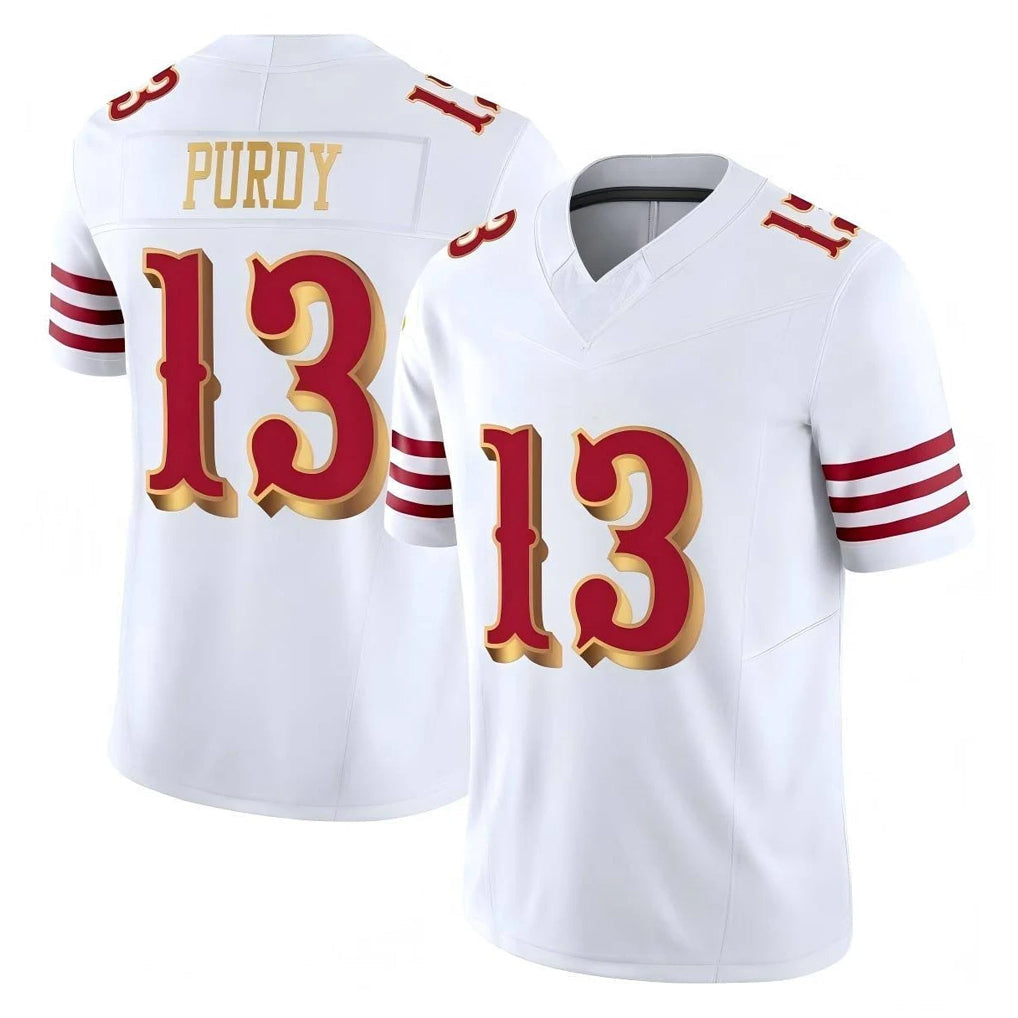 Odoa SF.49ers #13 Brock Purdy Player White 2025 Rivalries Collection Game Limited Stitched Jerseys