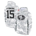 Odoa SF.49ers #15 De'Zhaun Stribling Player Arctic Camo Limited Salute to Service Pullover Hoodies Game Stitched Jerseys